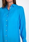 b.young Long Length Tie Hem Shirt, Blue