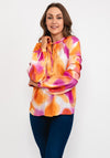 b.young Pleat Sleeve Ombre Top, Pink & Orange