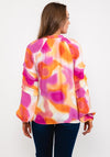 b.young Pleat Sleeve Ombre Top, Pink & Orange