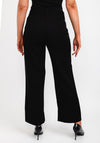 b.young Wide Leg Slit Cut Trousers, Black