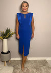 Caroline Kilkenny Brooke Satin Shoulder Midi Dress, Blue