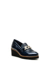 Callaghan Patent Leather Wedge Loafers, Navy