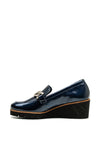 Callaghan Patent Leather Wedge Loafers, Navy
