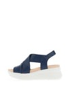 CallagHan Womens Llana Wedge Sandal, Navy