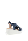 CallagHan Womens Llana Wedge Sandal, Navy