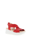 CallagHan Womens Llana Wedge Sandal, Red