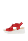 CallagHan Womens Llana Wedge Sandal, Red