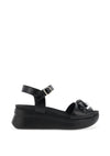 CallagHan Womens Llana Chain Wedge Sandal, Black