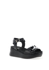 CallagHan Womens Llana Chain Wedge Sandal, Black
