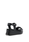 CallagHan Womens Llana Chain Wedge Sandal, Black