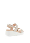 CallagHan Womens Bera Chain Wedge Sandal, Sand