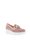 CallagHan Womens Amal Chain Wedge Loafers, Pink