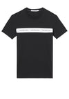 Calvin Klein Contrast Logo Stripe T-Shirt, Black
