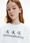 Calvin Klein Girls Organic Cotton Long Sleeve T-Shirt, White