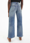 Calvin Klein Girls High Rise Wide Leg Denim Jean, Mid Blue