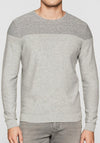 Calvin Klein Colour Block Sweater Jumper, Light Grey