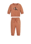 Calvin Klein Jeans Baby Logo Tracksuit, Copper Reef