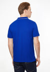 Calvin Klein Pique Tipped Polo Shirt, Mid Azure Blue