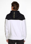 Calvin Klein Half Zip Colour Block Hooded Sweatshirt, Bright White Multi