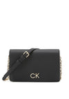 Calvin Klein Re-Lock Flap Over Shoulder Bag, Black