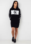 Calvin Klein Blocking Statement Hoodie Dress, Black