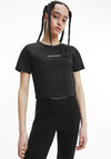 Calvin Klein Jeans Milano Logo Tape Cropped T-Shirt, Black