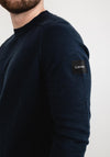 Calvin Klein Textured Crew Neck Sweater, Navy