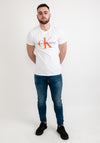 Calvin Klein Monogram T-Shirt, White & Orange