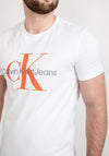 Calvin Klein Monogram T-Shirt, White & Orange