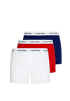 Calvin Klein Cotton Stretch 3 Pack Low Rise Trunks, Red Multi