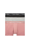 Calvin Klein 3 Pack Modern Structure Boxers, Black, Grey Heather & Red Grape