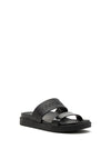 Calvin Klein Womens Leather Sliders, Black
