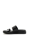 Calvin Klein Womens Leather Sliders, Black