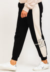 Calvin Klein Jeans Womens Embroidered Colour Block Joggers, Black & Cream