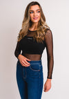 Calvin Klein Jeans Womens Mesh Bodysuit, Black