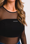 Calvin Klein Jeans Womens Mesh Bodysuit, Black
