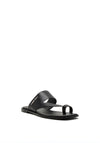 Calvin Klein Womens Leather Toe Thong Sandals, Black