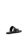 Calvin Klein Womens Leather Toe Thong Sandals, Black