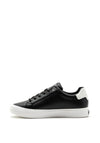 Calvin Klein Womens Leather Monochrome Trainer, Black