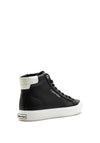 Calvin Klein Womens Leather Monochrome High Top Trainer, Black