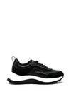 Calvin Klein Womens Leather Chunky Trainers, Black