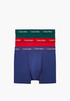 Calvin Klein 3 Pack Cotton Stretch Boxers, Green, Blue & Red