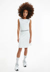 Calvin Klein Girls Logo Tape Punto Sleeveless Dress, Grey