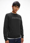 Calvin Klein Shadow Logo Crew Neck Sweater, Black