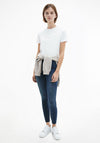 Calvin Klein Jeans Womens Embroidered Logo T-Shirt, White