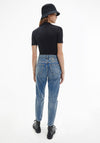 Calvin Klein Jeans Womens Mock Neck T-Shirt, Black