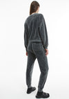 Calvin Klein Jeans Womens Washed Velvet Finish Sweater, Black