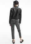 Calvin Klein Jeans Womens Faux Leather Biker Jacket, Black