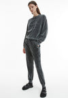 Calvin Klein Jeans Womens Washed Velvet Finish Joggers, Black