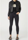 Calvin Klein Jeans Womens Embroidered Colour Block Sweater, Black & Cream